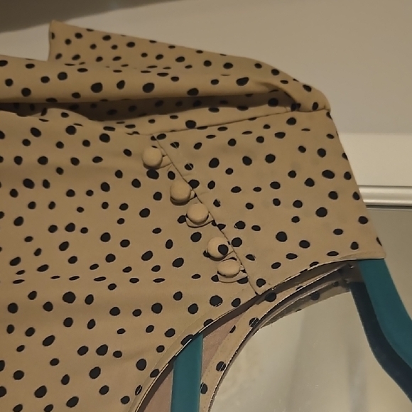 Fortune And Ivy Women's Beige Polka Dot Top - Picture 4 of 4